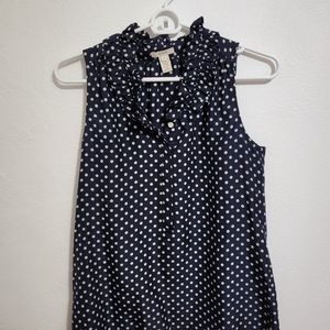 J. Crew Silk Polka Dot 100% Silk Sleeveless Shirt Size 0
